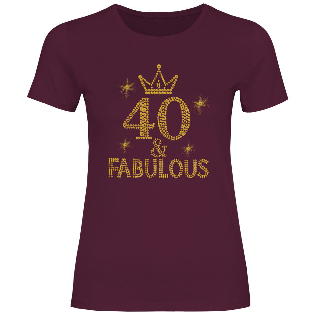 T Shirt 40 Frau, T- Shirt 40 Geburtstag Burgundy