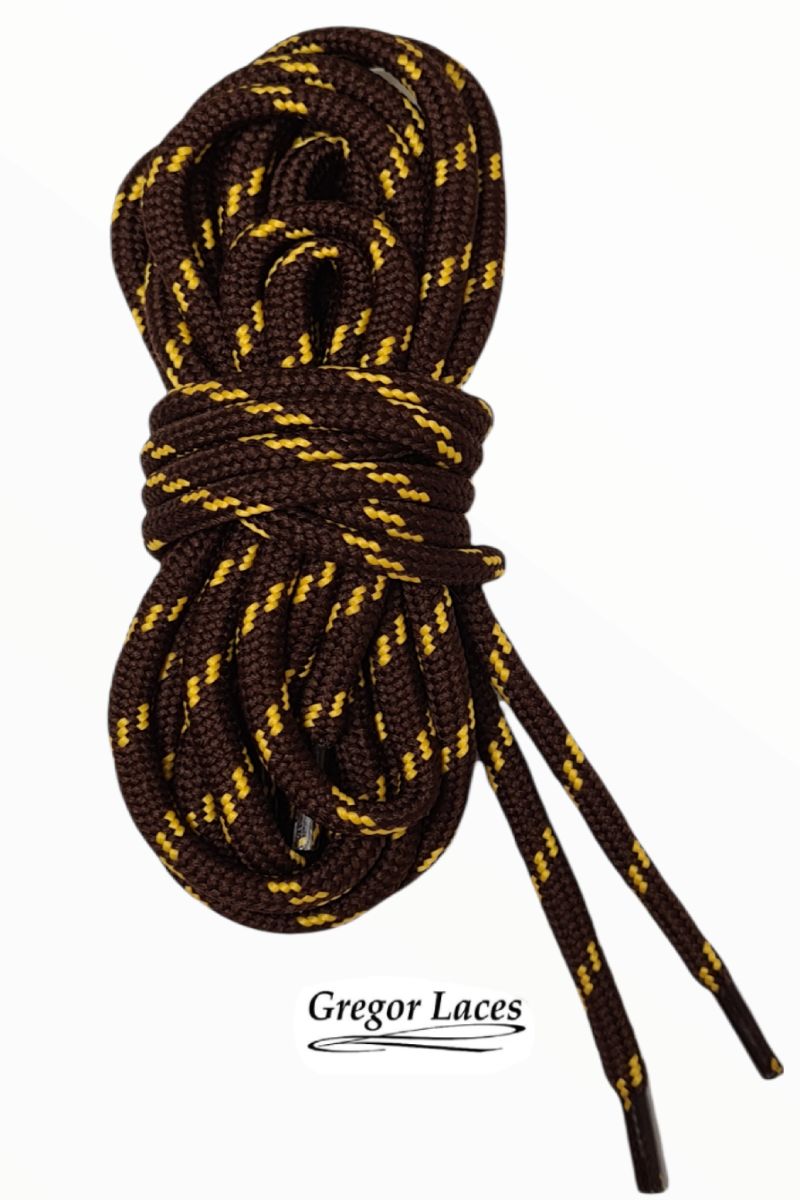 schnürsenkel für wanderschuhe braun gelb