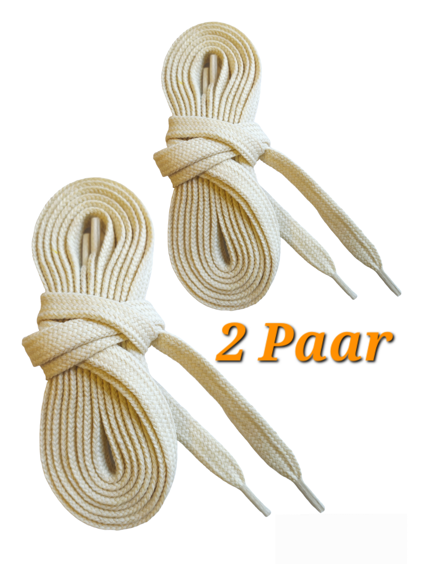Goldbeige flache Schnürsenkel passend für Converse Sneaker, 2 Paar