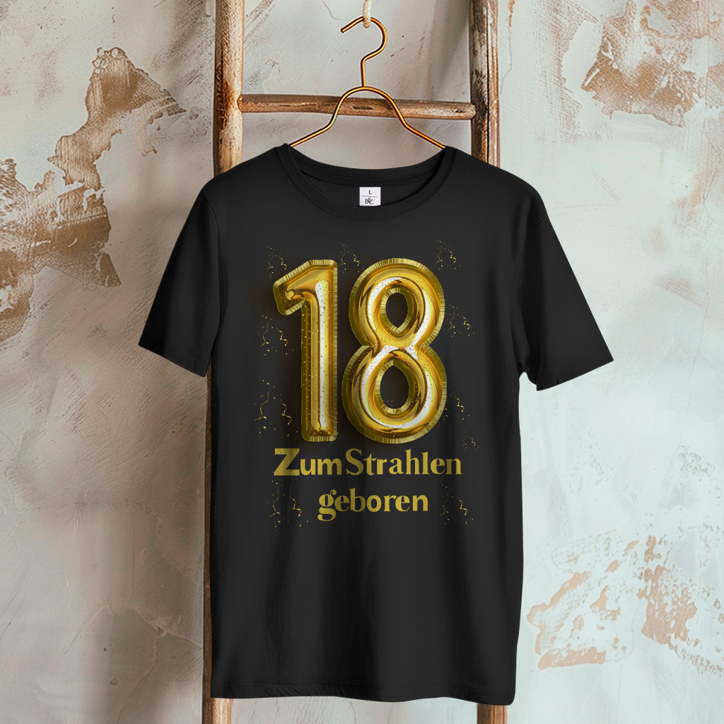 T Shirt 18 Geburtstag Frau Schwarz