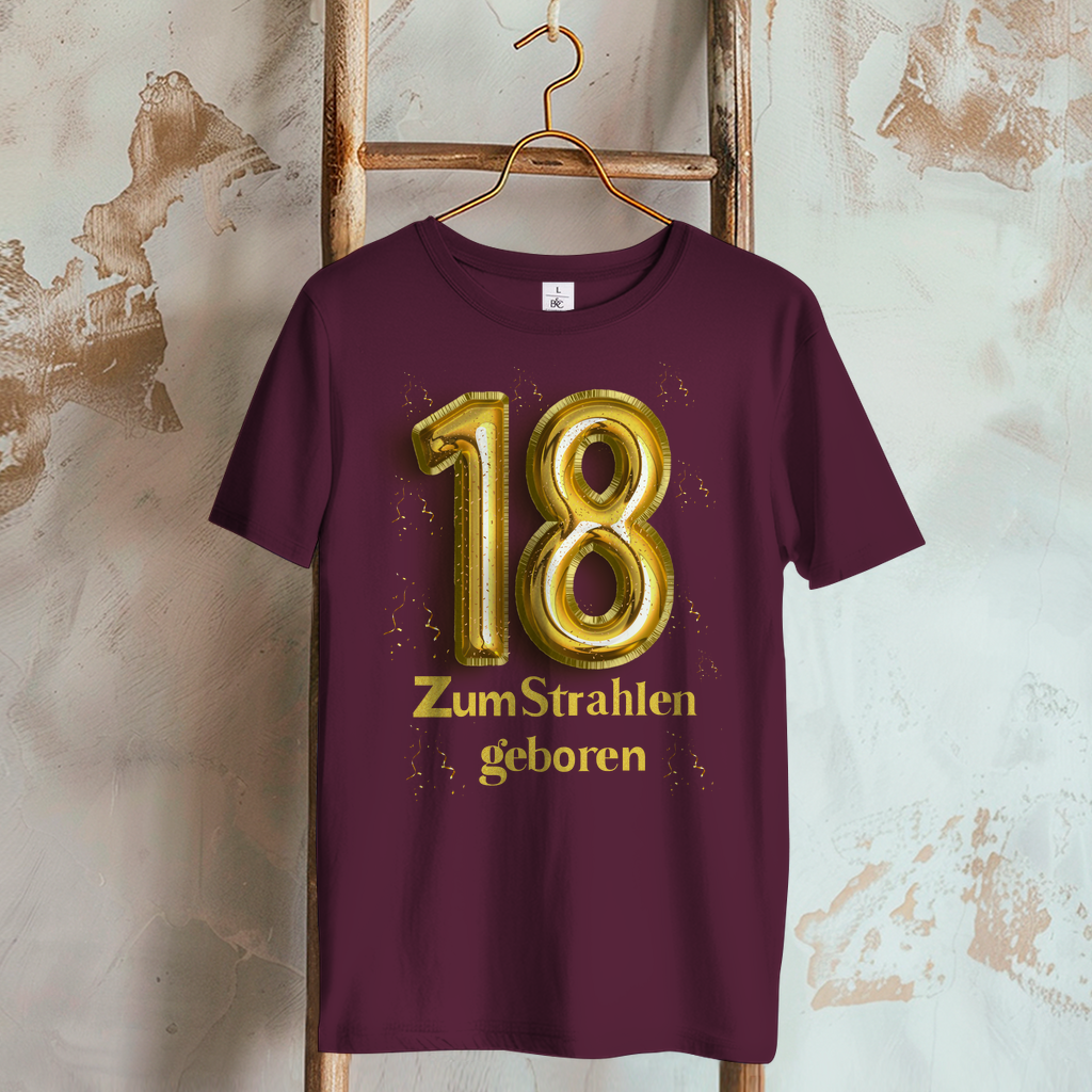 T Shirt 18 Geburtstag Frau burgundy