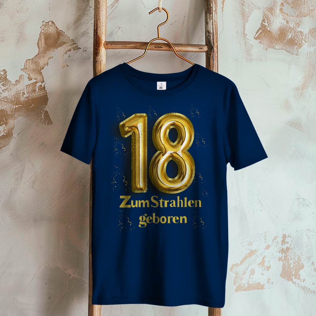T Shirt 18 Geburtstag Frau marine