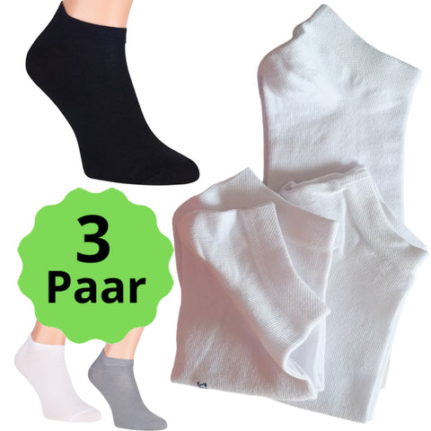 "3 Paar Sneaker Socken für Damen und Herren - Sportsocken aus Baumwolle"