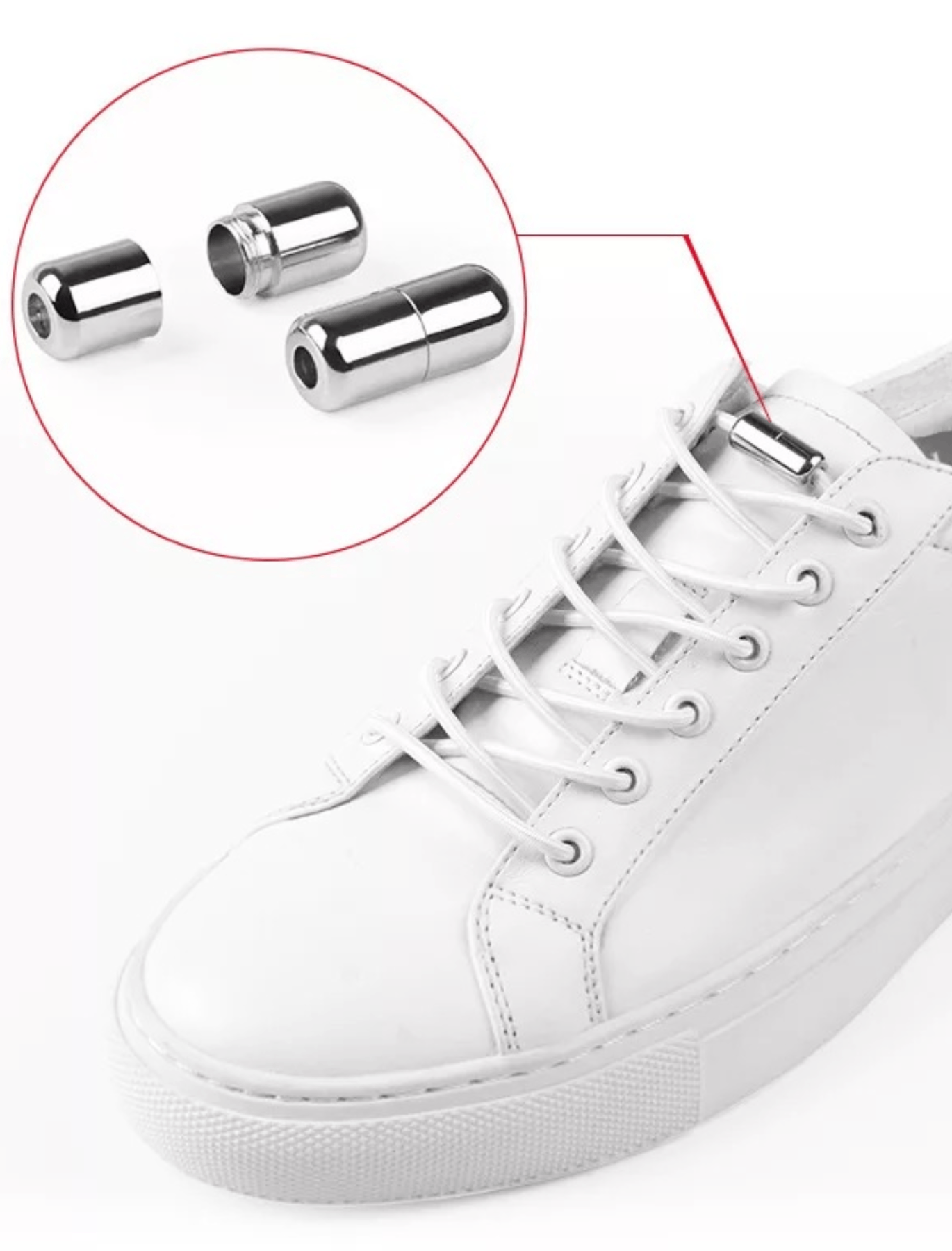 Gummi Schnürsenkel rund Schnellverschluss