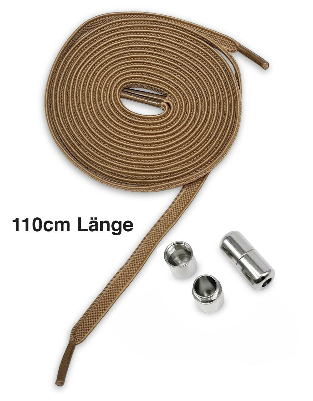Flache elastische Schnürsenkel mit Metallkapsel – 110 cm