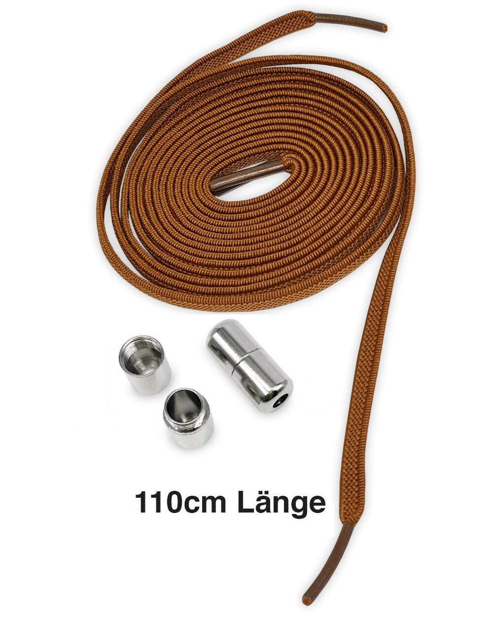 Flache elastische Schnürsenkel mit Metallkapsel – 110 cm