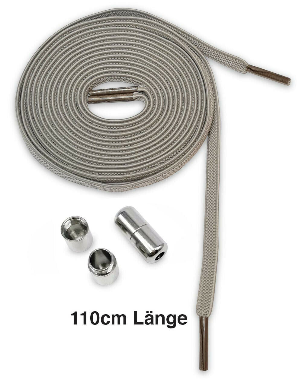 Flache elastische Schnürsenkel mit Metallkapsel – 110 cm