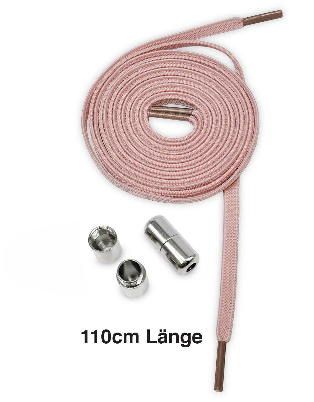 Flache elastische Schnürsenkel mit Metallkapsel – 110 cm