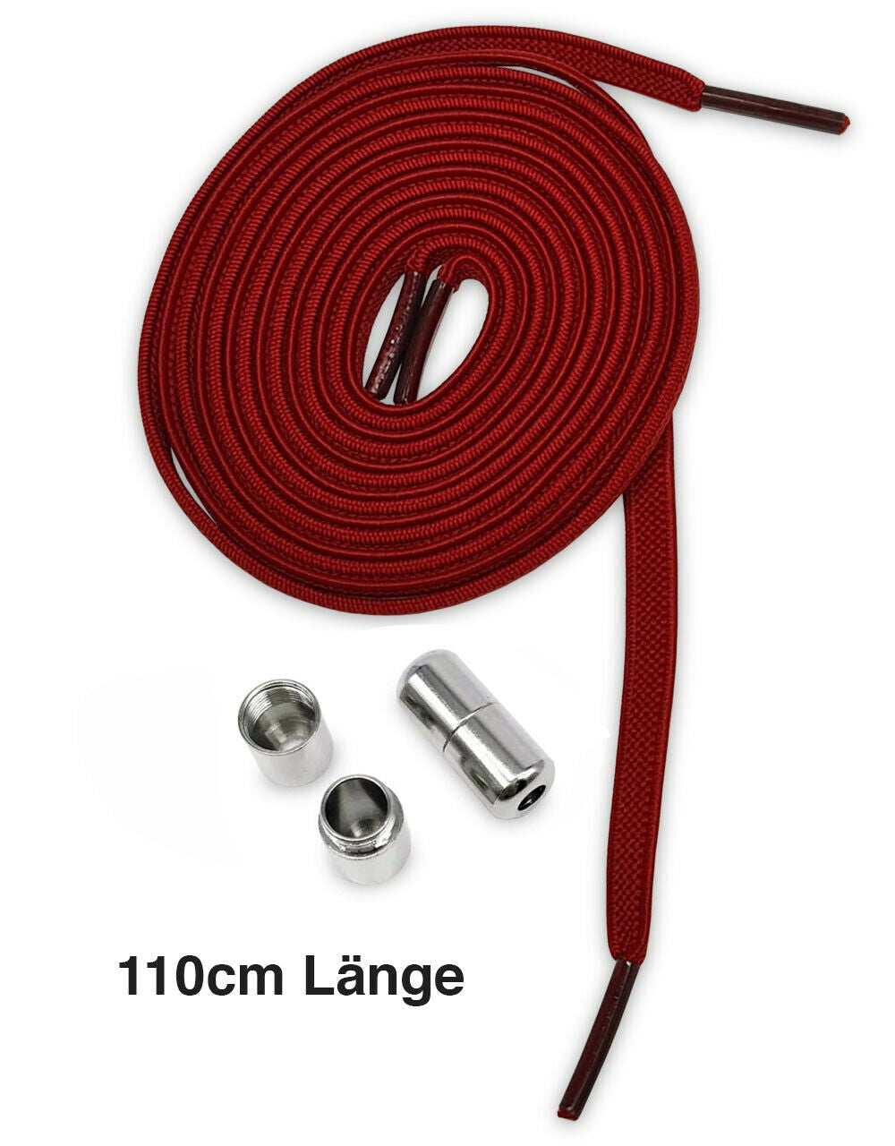 Flache elastische Schnürsenkel mit Metallkapsel – 110 cm
