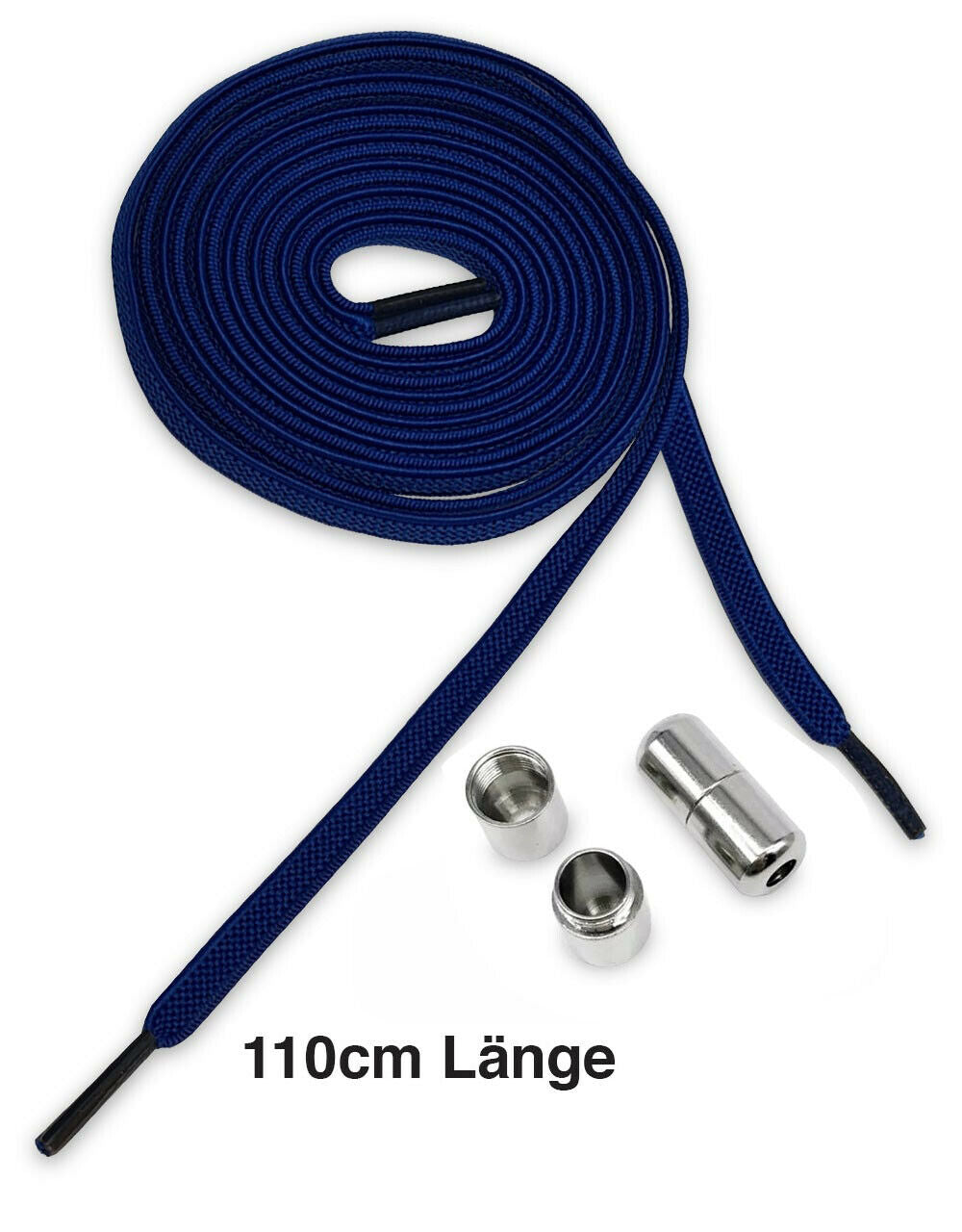 Flache elastische Schnürsenkel mit Metallkapsel – 110 cm