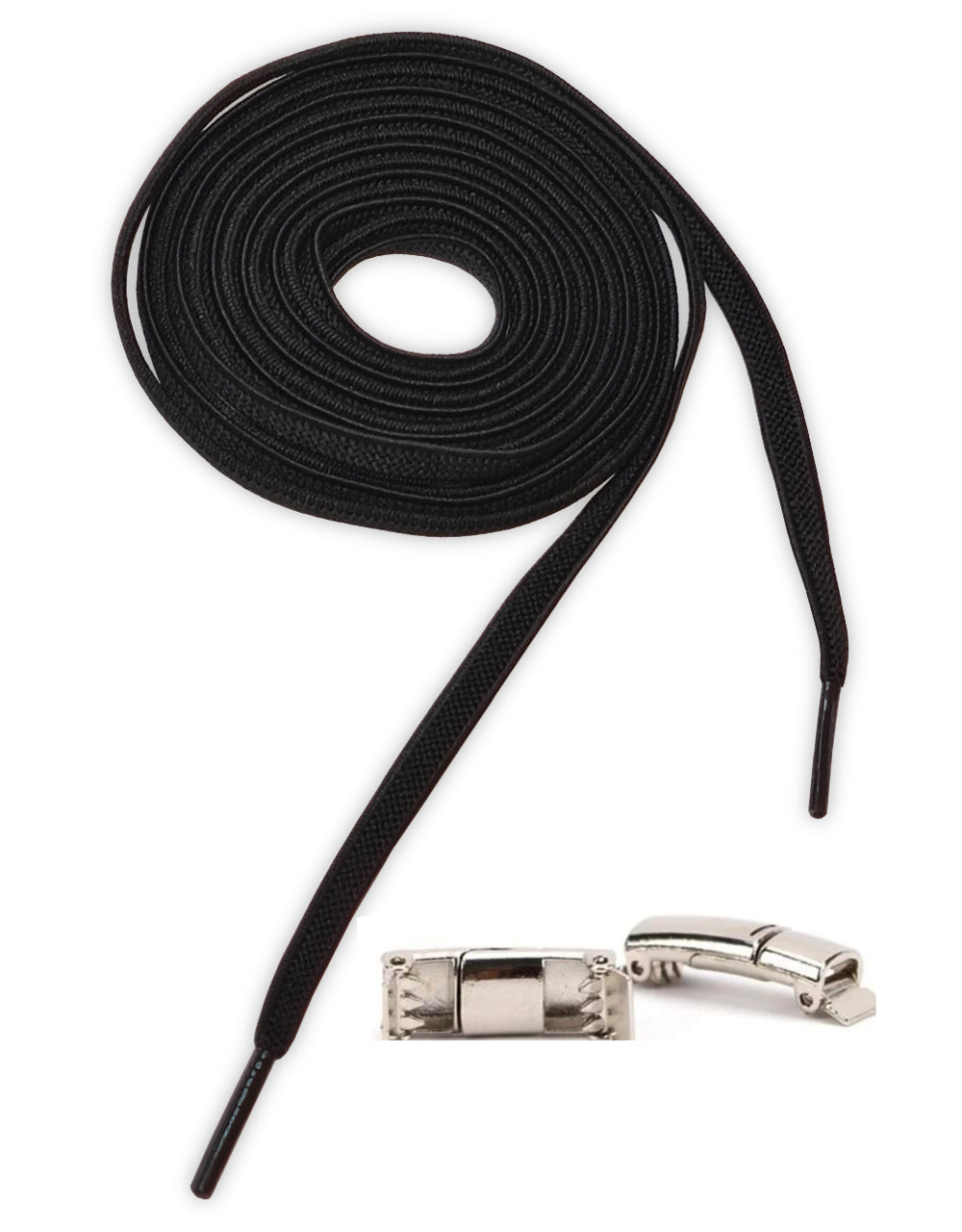Lacets sans attaches avec fermeture magnétique en métal Plat