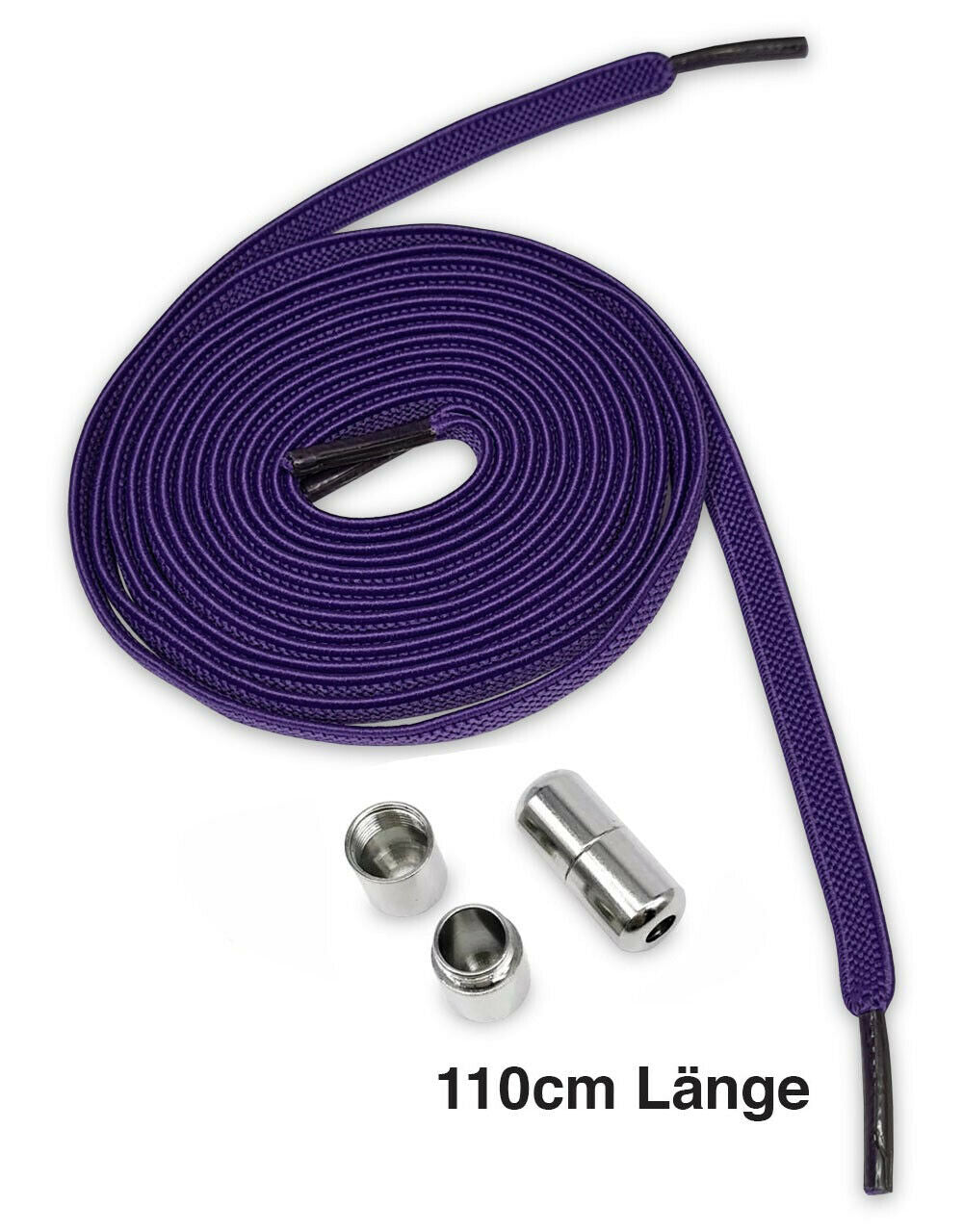 Flache elastische Schnürsenkel mit Metallkapsel – 110 cm