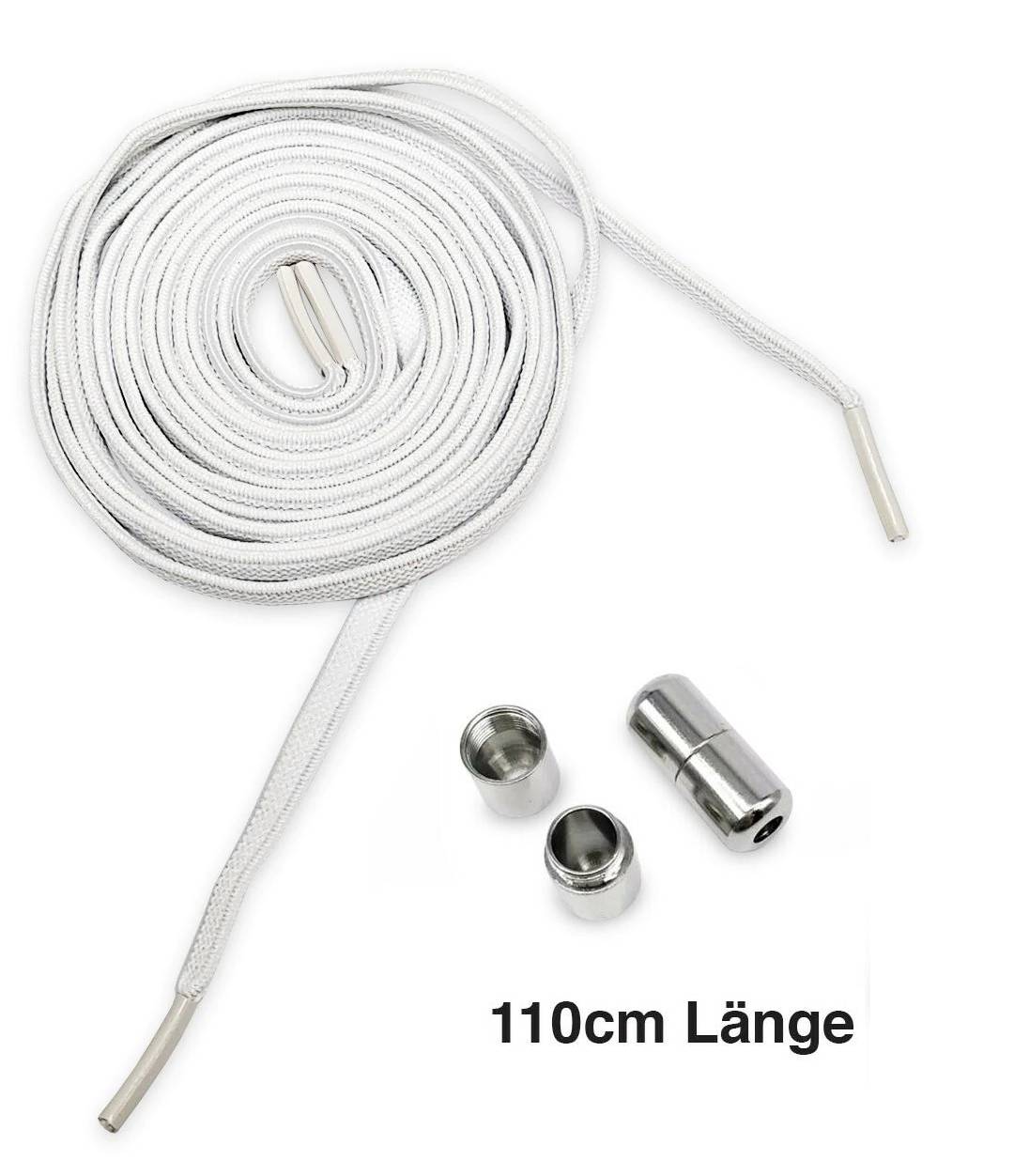 Flache elastische Schnürsenkel mit Metallkapsel – 110 cm